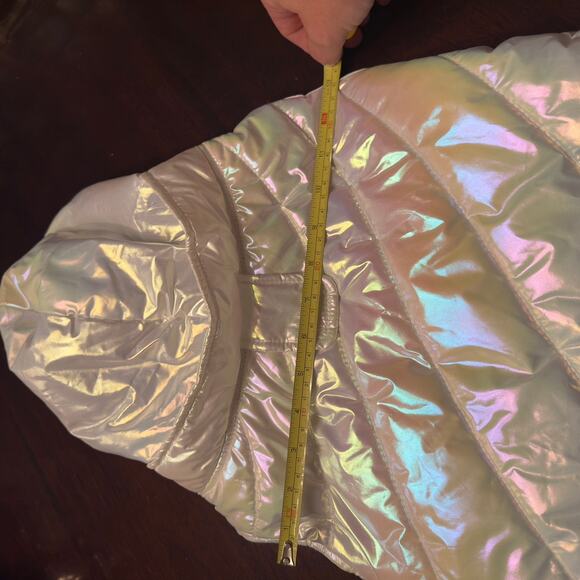 Metallic Dog Puffer Jacket W/ Hood. XL. Hook & Loop Tape closure Water Resistant - Picture 4 of 12